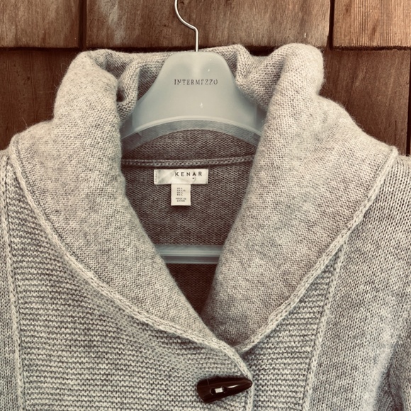 Kenar Wool Alpaca Hooded Tan Cardigan Sweater Button Closure Knit Cardigan L - Picture 7 of 14